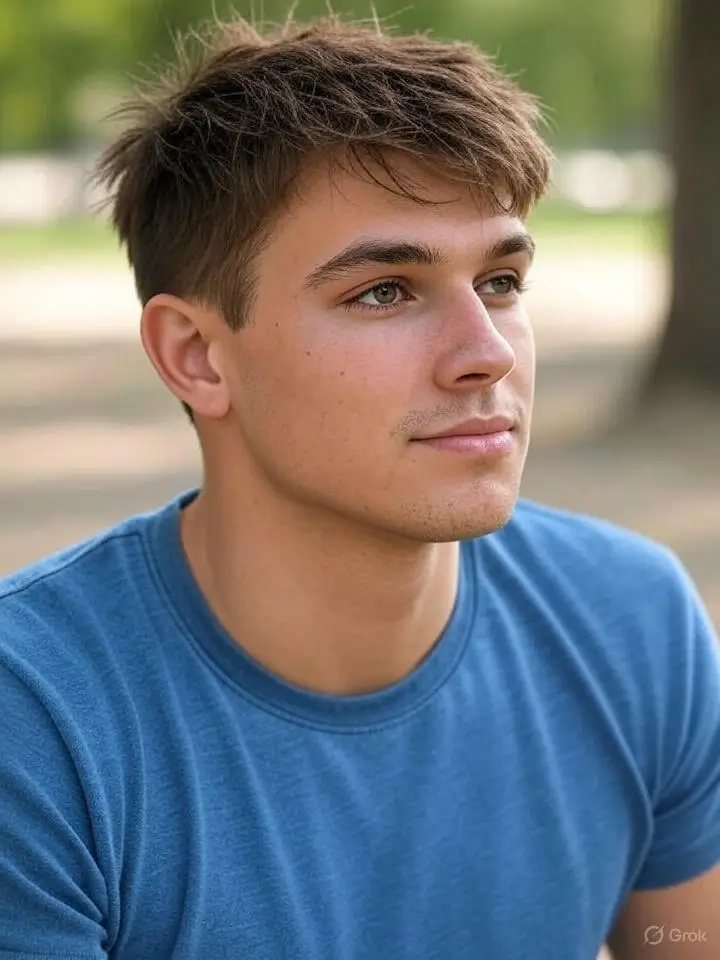 Low Drop Taper with Messy Hair 12 Low Drop Taper with Messy Hair Male