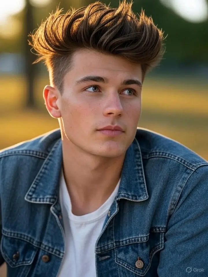Low Drop Taper with Messy Hair 14 Low Drop Taper with Messy Pompadour