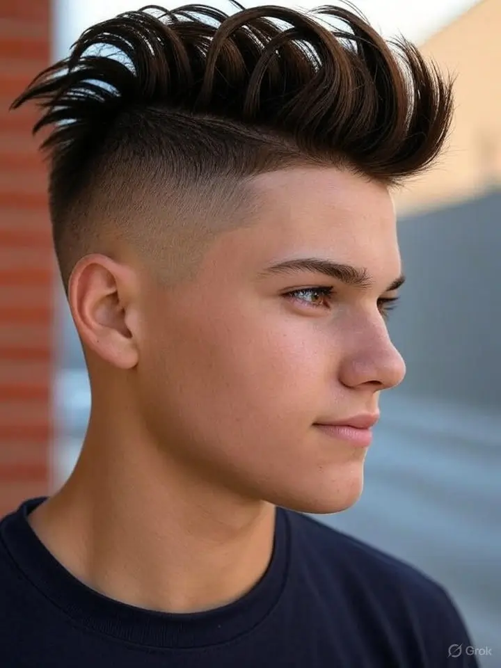 Low Drop Taper with Messy Hair 20 Low Drop Taper with Messy Comb-Over