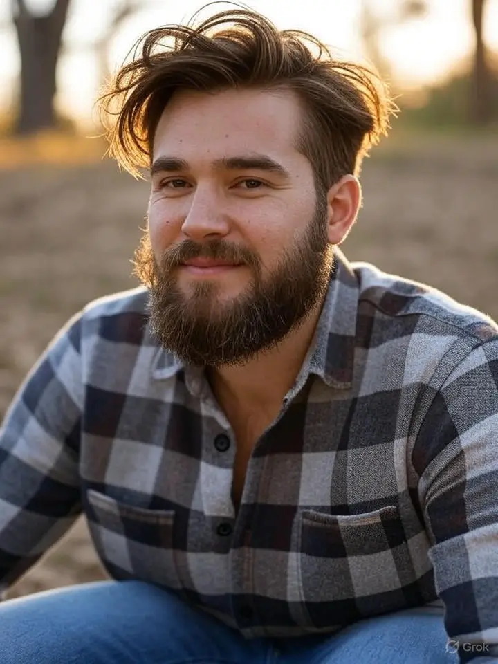 Low Drop Taper with Messy Hair 25 Low Drop Taper with Messy Hair and Beard