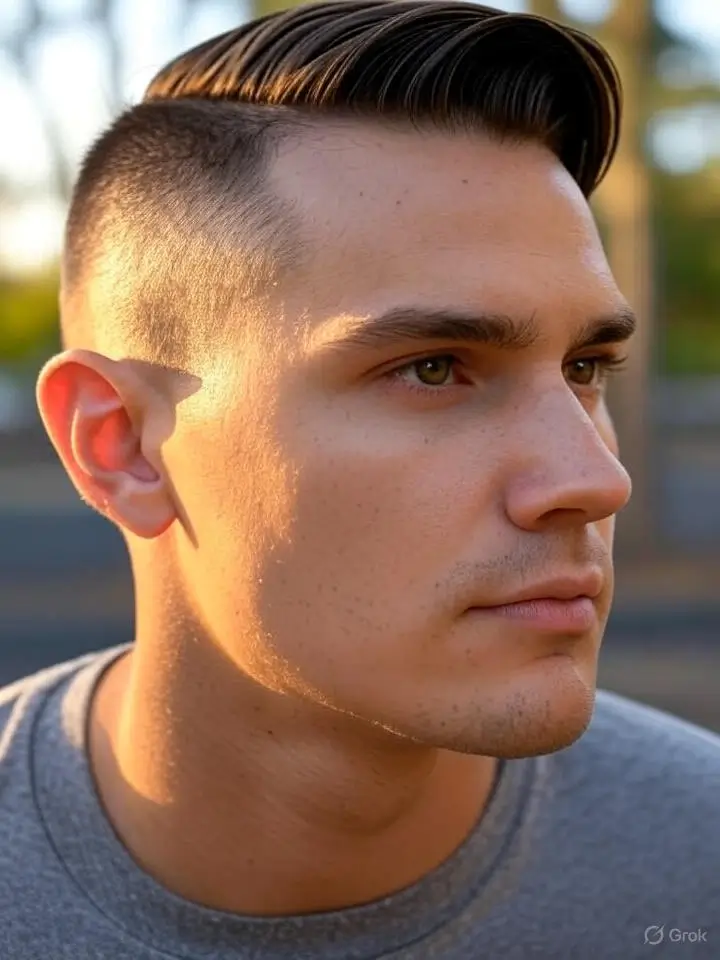 Top Knot with Low Taper Fade 1 Top Knot with Low Taper Fade Short Hair