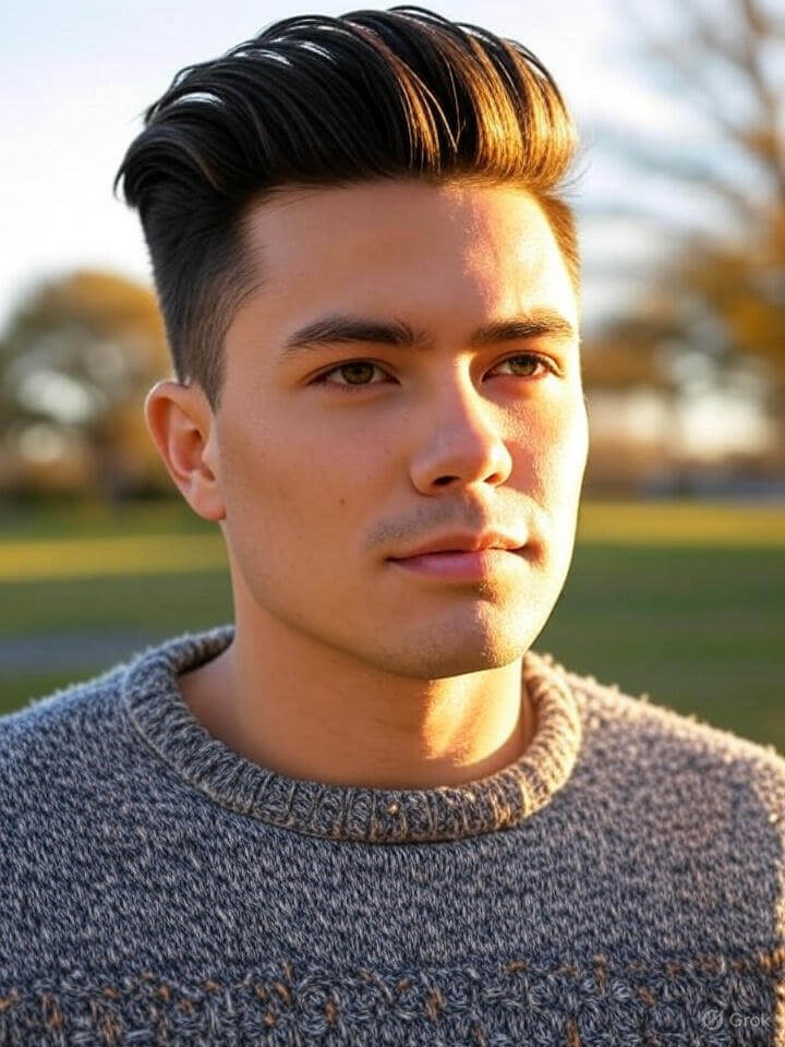 Top Knot with Low Taper Fade 5 Top Knot with Low Taper Fade Male