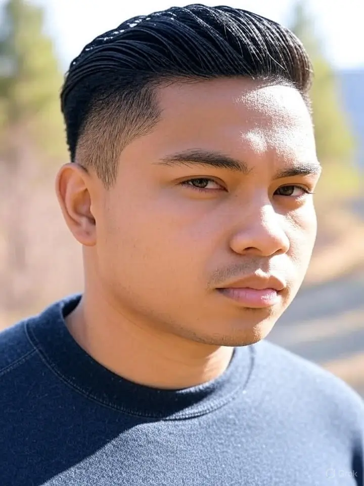 Top Knot with Low Taper Fade 3 Top Knot with Low Taper Fade Straight Hair