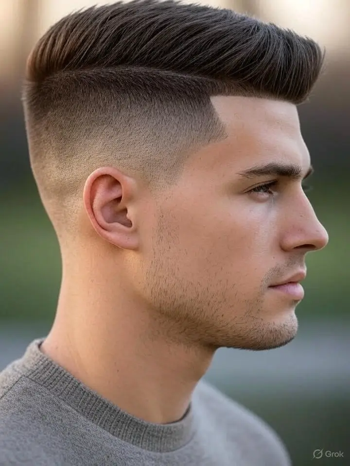 Brush Back with Taper Fade and Line Up 2 Mid Taper Fade with Brush Back Flow