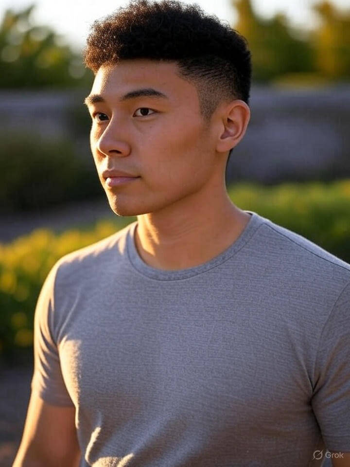 Top Knot with Low Taper Fade 4 Top Knot with Low Taper Fade Curly Hair