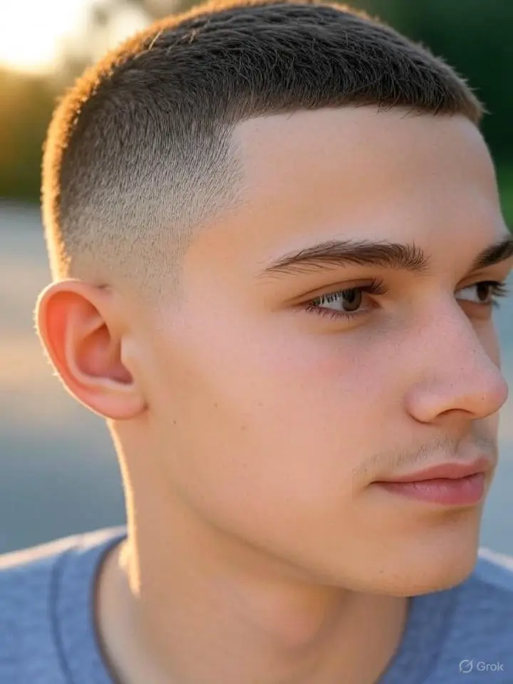 Textured French Crop with Low Taper Fade