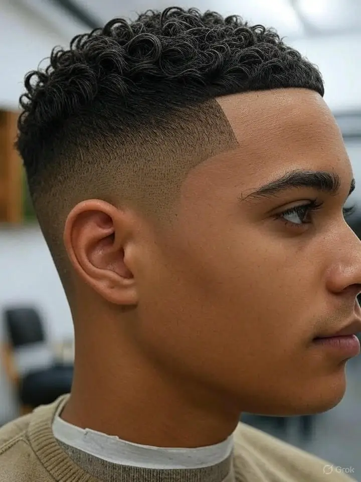 Textured Short Hair with Low Taper Fade 3 Textured Short Hair with Low Taper Fade (Curly Hair)