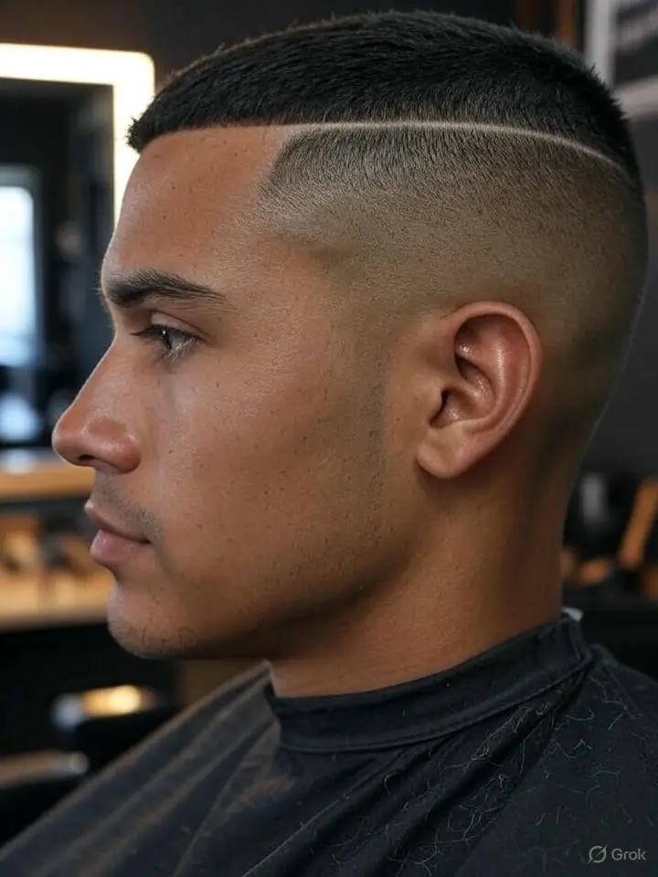 Textured Short Hair with Low Taper Fade 6 Low Taper Fade with Lineup