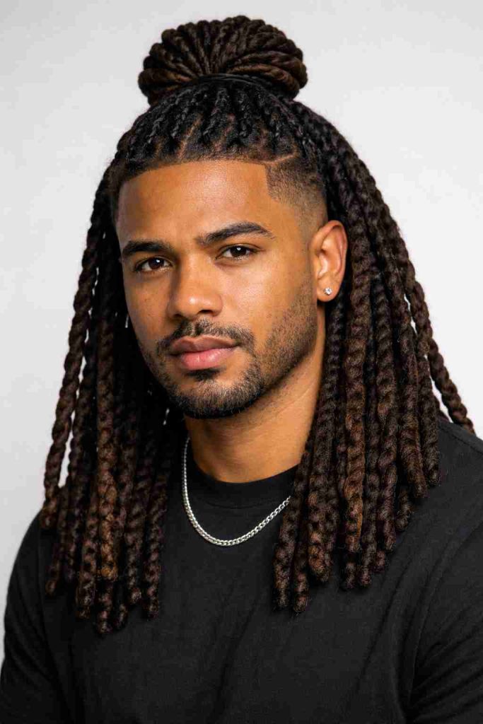 Half Up Half Down locs Men