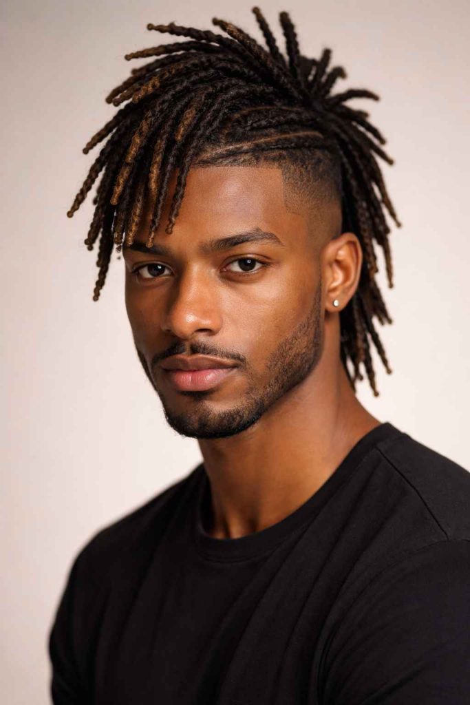 Mohawk with Locs Men