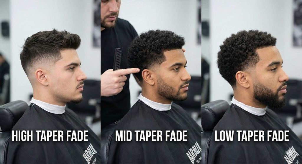high vs low vs mid taper fade