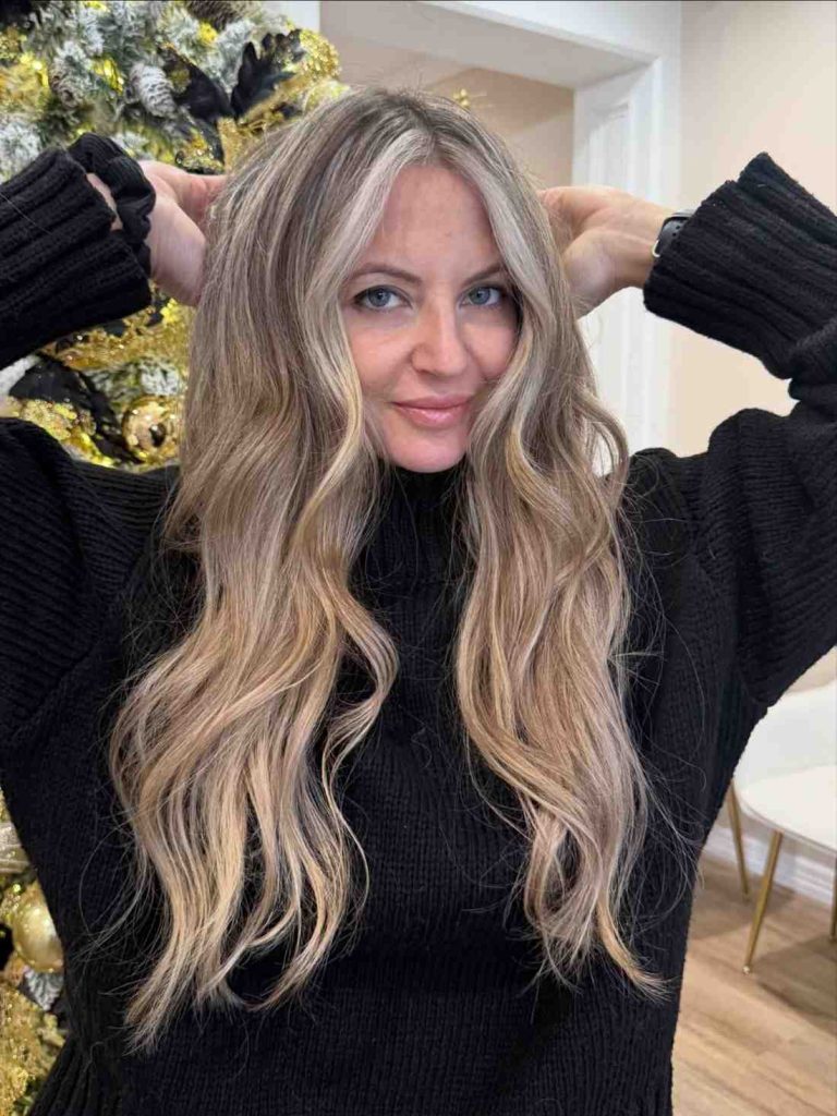 Beige Blonde with Balayage Highlights