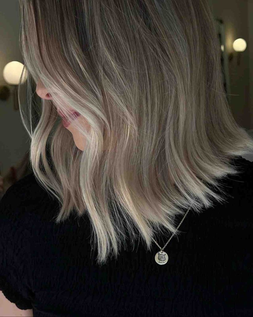 Champagne Blonde with Soft Shadow Root