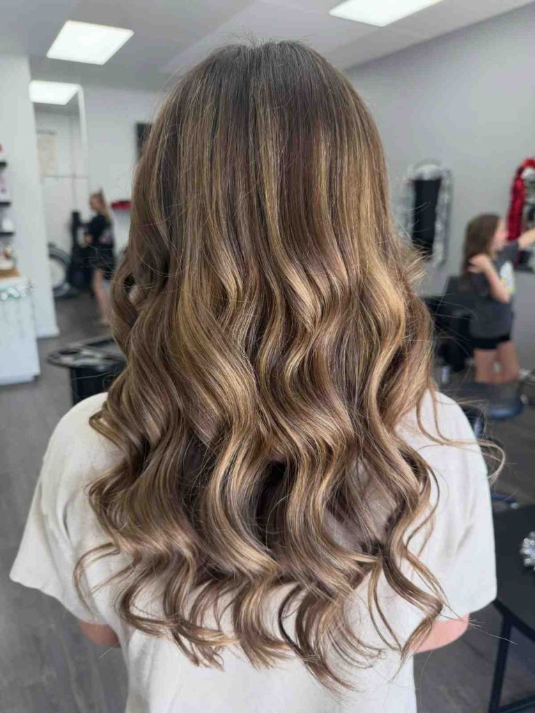 Dimensional Caramel Blonde Waves With Highlights