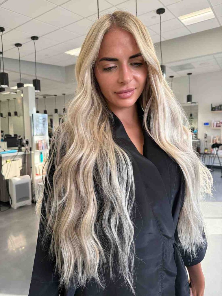 Platinum Blonde Waves With Champagne Undertones instagram