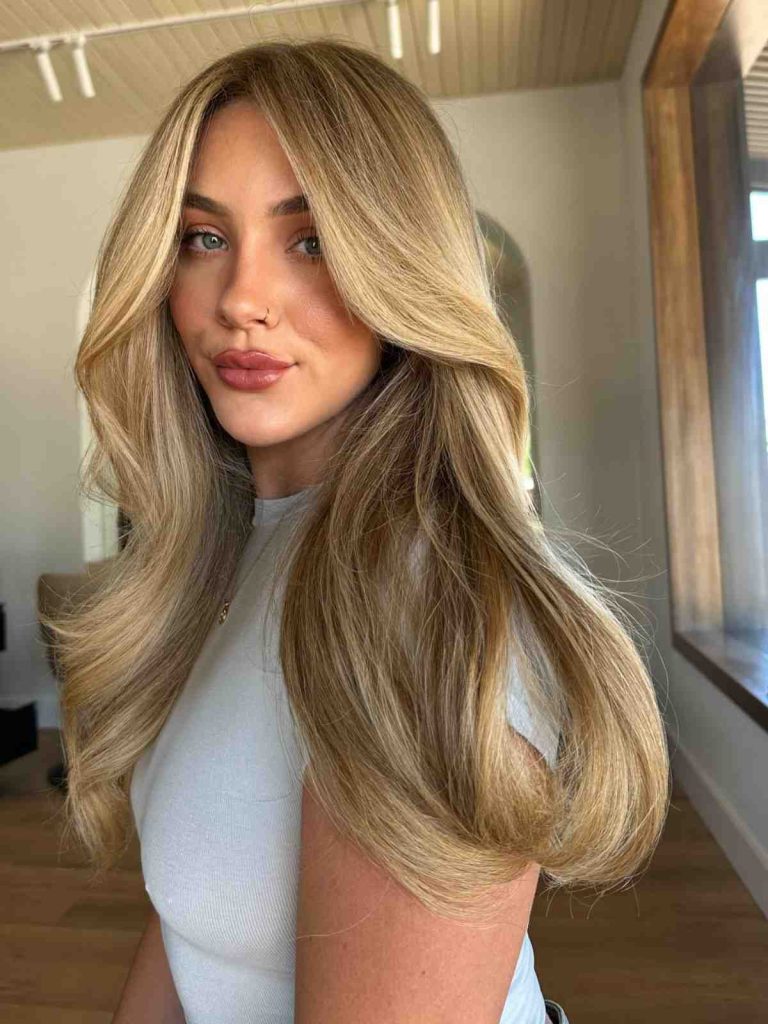 Golden Honey Blonde with Highlights